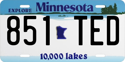 MN license plate 851TED