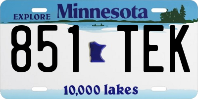 MN license plate 851TEK
