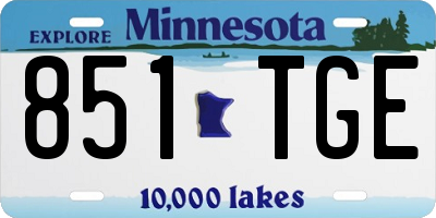MN license plate 851TGE