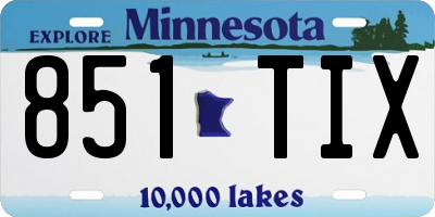 MN license plate 851TIX