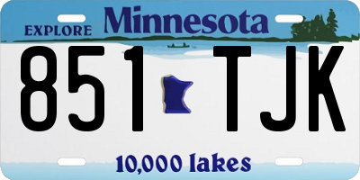 MN license plate 851TJK