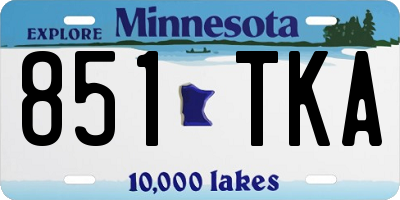 MN license plate 851TKA
