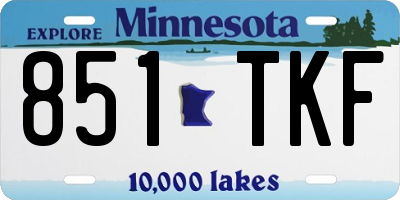 MN license plate 851TKF