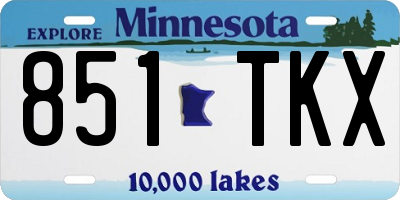 MN license plate 851TKX