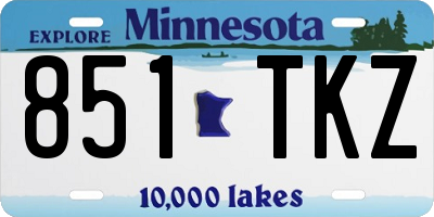 MN license plate 851TKZ