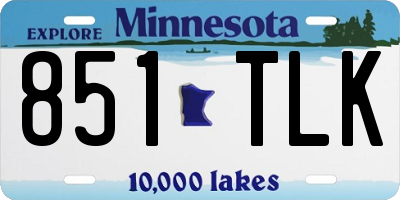 MN license plate 851TLK
