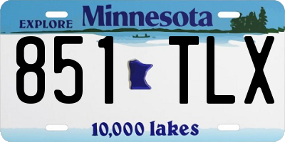 MN license plate 851TLX
