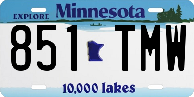 MN license plate 851TMW
