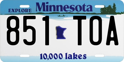 MN license plate 851TOA