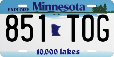 MN license plate 851TOG