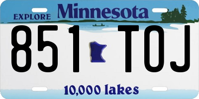 MN license plate 851TOJ