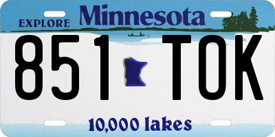 MN license plate 851TOK