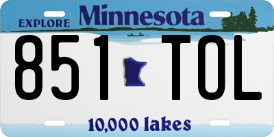 MN license plate 851TOL