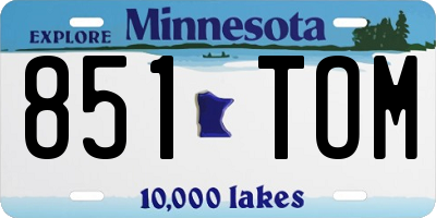 MN license plate 851TOM
