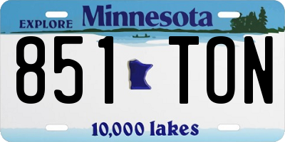 MN license plate 851TON