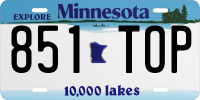 MN license plate 851TOP