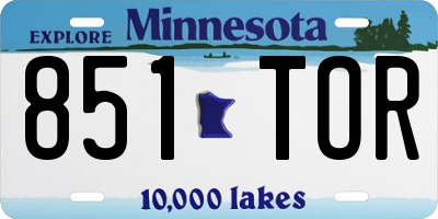 MN license plate 851TOR