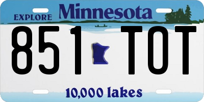 MN license plate 851TOT