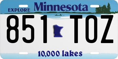 MN license plate 851TOZ