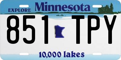 MN license plate 851TPY