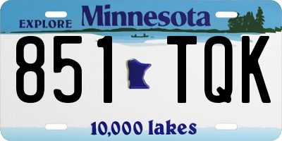 MN license plate 851TQK
