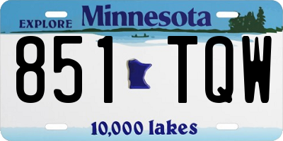 MN license plate 851TQW