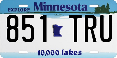 MN license plate 851TRU