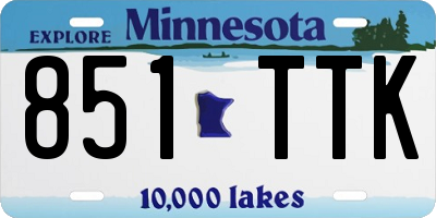 MN license plate 851TTK