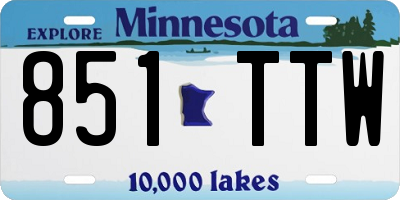 MN license plate 851TTW