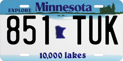 MN license plate 851TUK