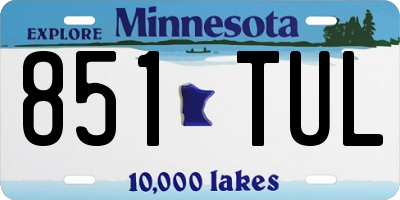MN license plate 851TUL