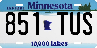 MN license plate 851TUS