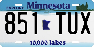 MN license plate 851TUX