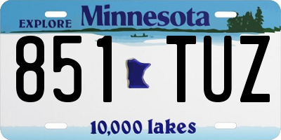 MN license plate 851TUZ