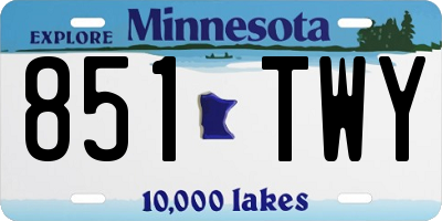 MN license plate 851TWY