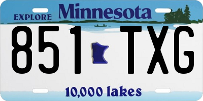 MN license plate 851TXG