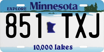 MN license plate 851TXJ
