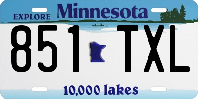 MN license plate 851TXL
