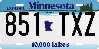 MN license plate 851TXZ
