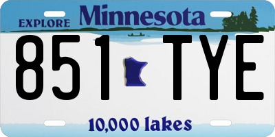 MN license plate 851TYE