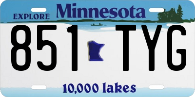 MN license plate 851TYG