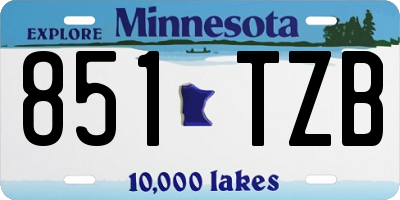 MN license plate 851TZB
