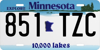 MN license plate 851TZC