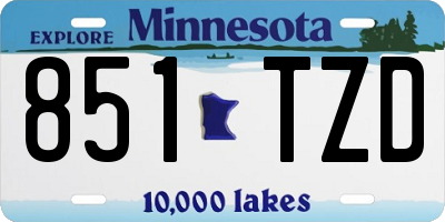 MN license plate 851TZD