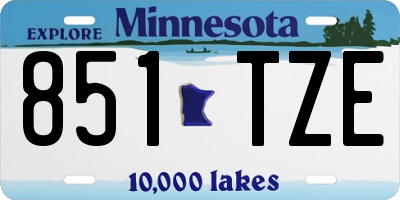 MN license plate 851TZE