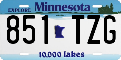 MN license plate 851TZG