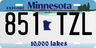 MN license plate 851TZL