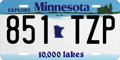 MN license plate 851TZP