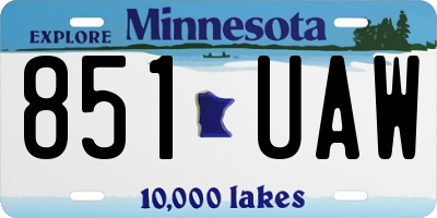 MN license plate 851UAW