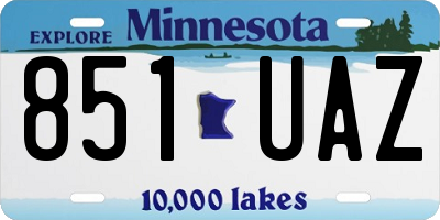 MN license plate 851UAZ